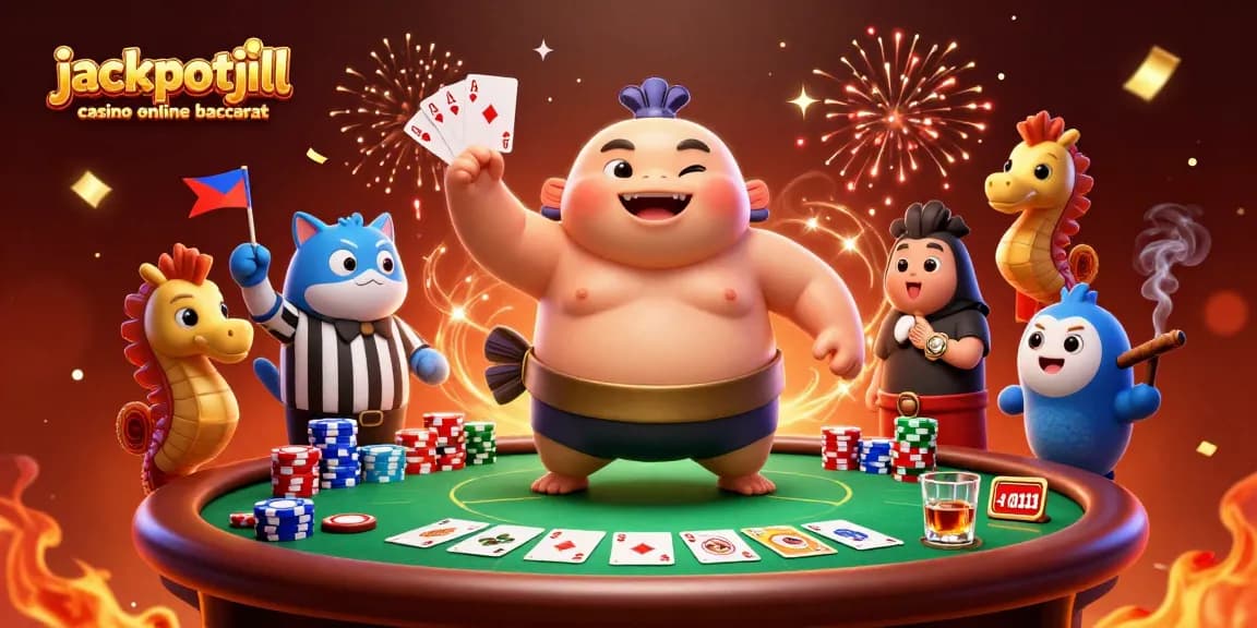 Experience jackpotjill casino online baccarat with a dynamic underwater poker scene featuring a fugu and charming spectators.
