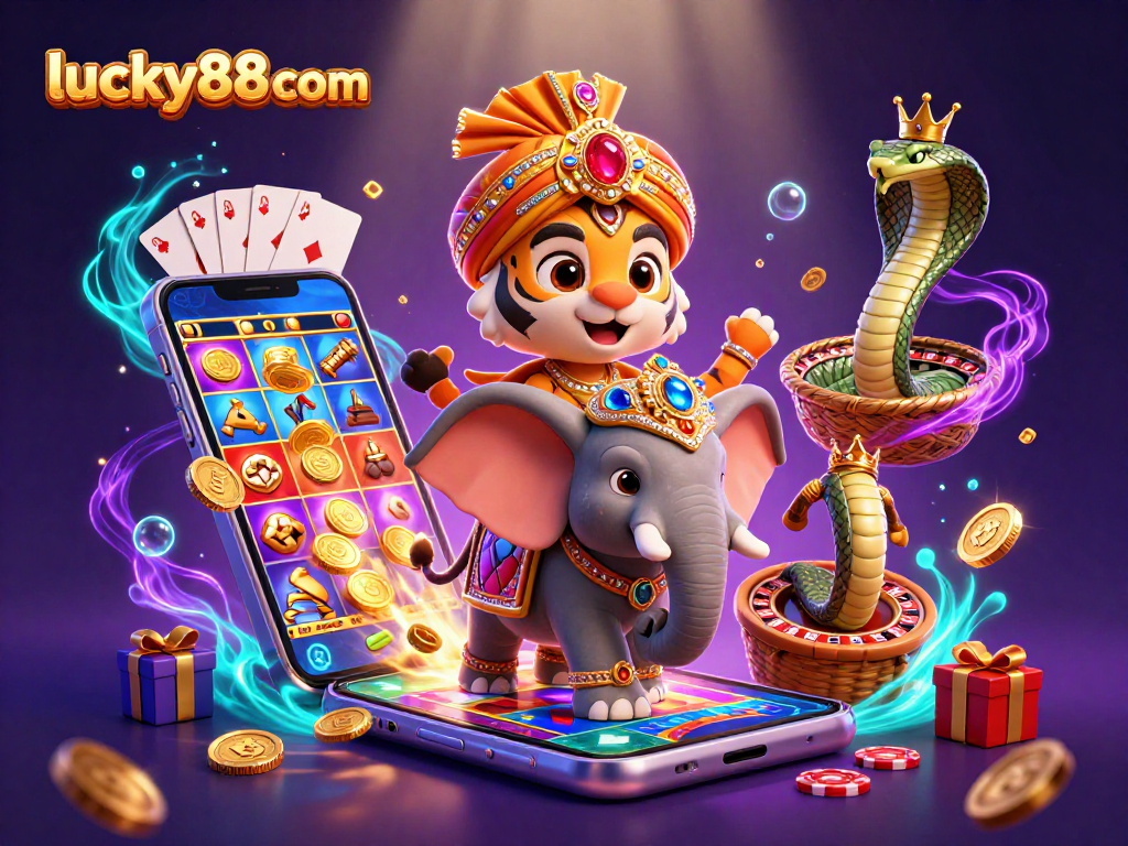 Experience the thrilling action at lucky88com as the royal tiger reveals slot games and treasures.