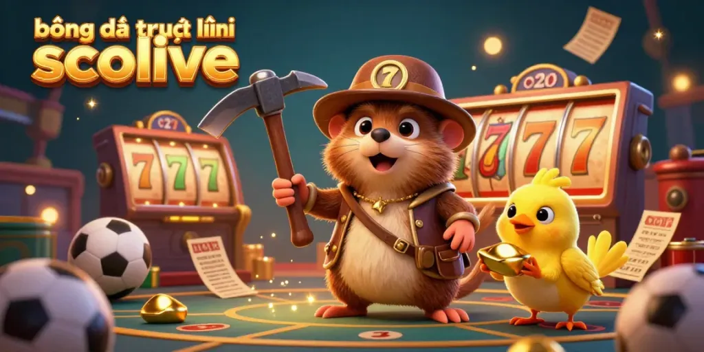 Experience thrilling gambling action with bóng đá trực tuyến socolive featuring a treasure hunter mole in a vibrant casino scene.